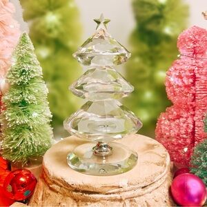 NWOT Glass Crystal Christmas Tree Modern Minimalist Contemporary